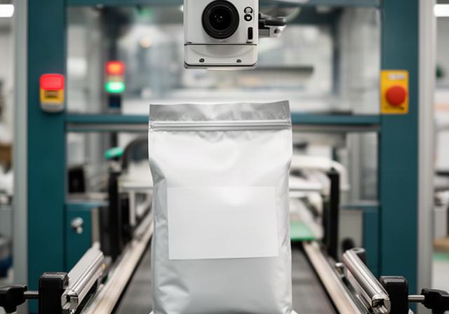 Automatisierte Sichtprüfung kontrolliert Etikett und Verschluss einer Industrieverpackung